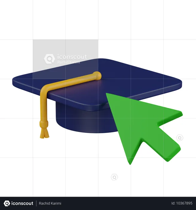 Graduation hat click  3D Icon