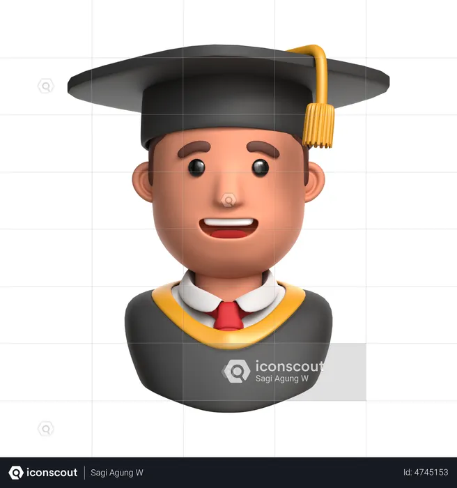 Graduation Male  3D Illustration