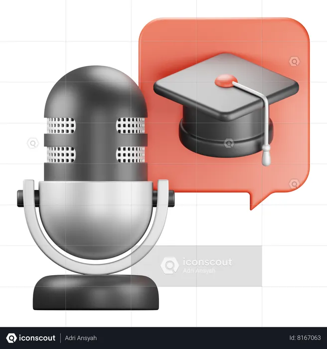 Graduation Podcast  3D Icon