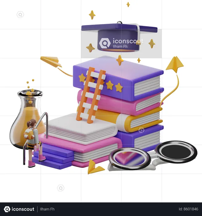 Graduation Study  3D Icon