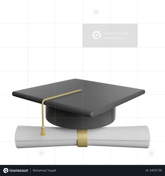 Graduation Toga with certificate  3D Illustration