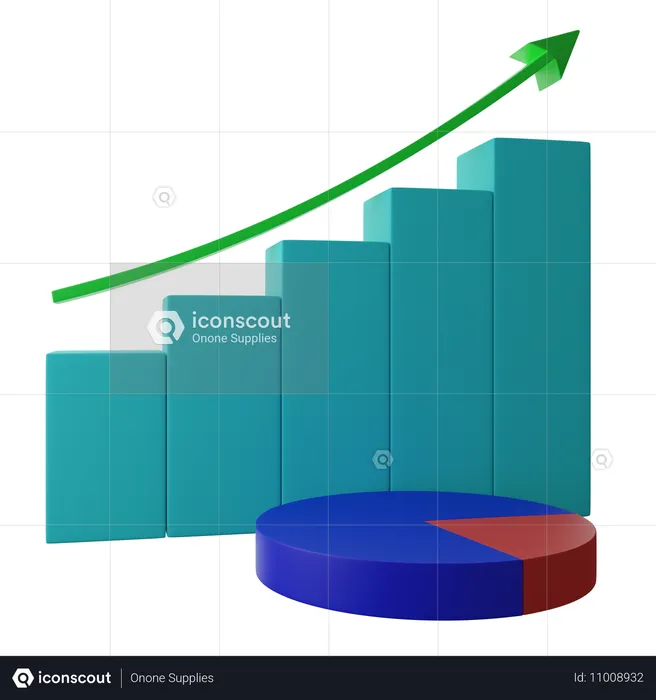 Gráfico estadístico  3D Icon