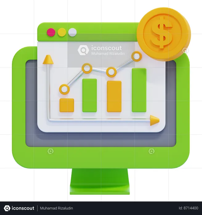 Gráfico gráfico  3D Icon