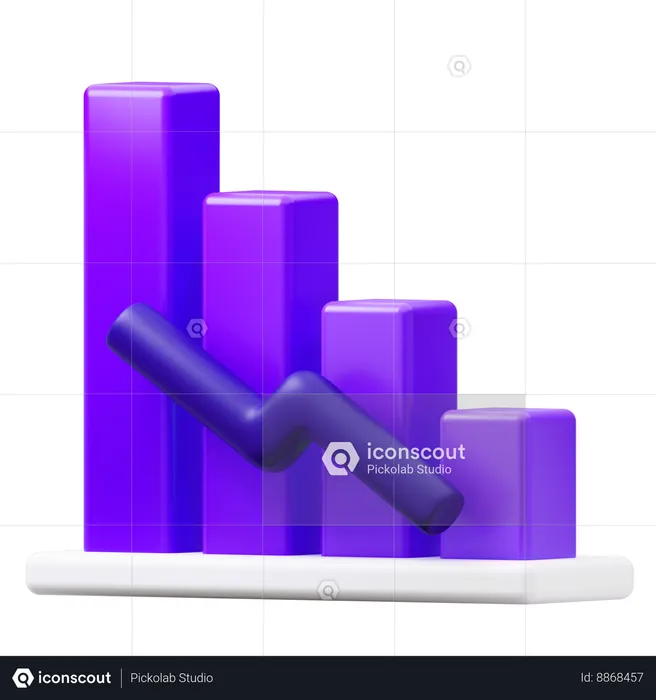 Gráfico hacia abajo  3D Icon