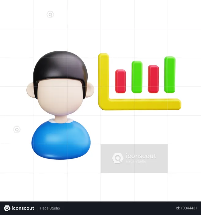 Gráfico hacia abajo  3D Icon