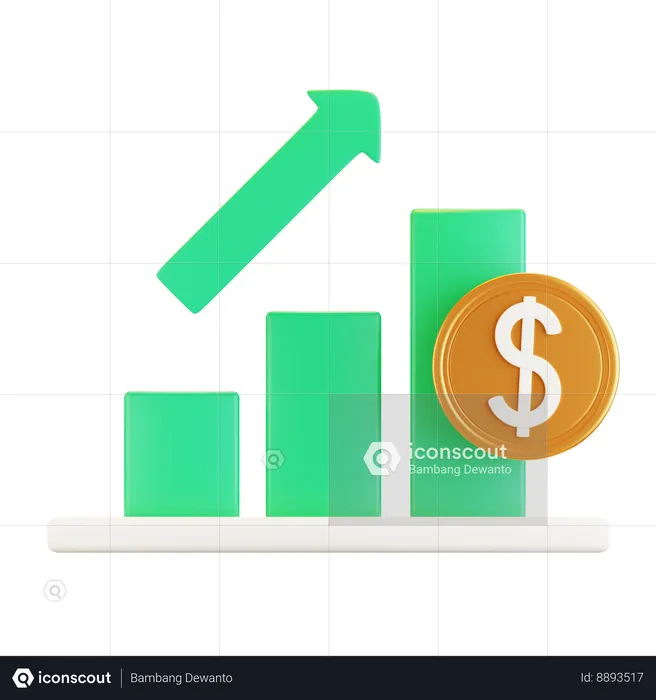 Gráfico alcista  3D Icon