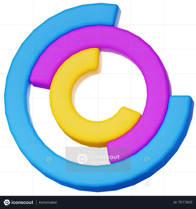 Gráfico de anillos  3D Icon