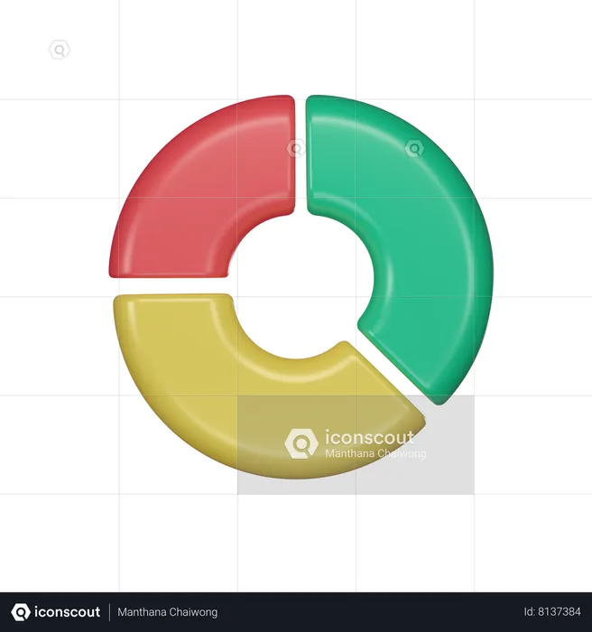 Gráfico circular  3D Icon