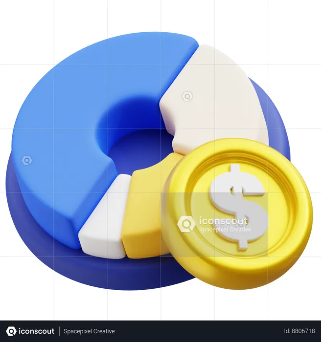 Gráfico circular  3D Icon