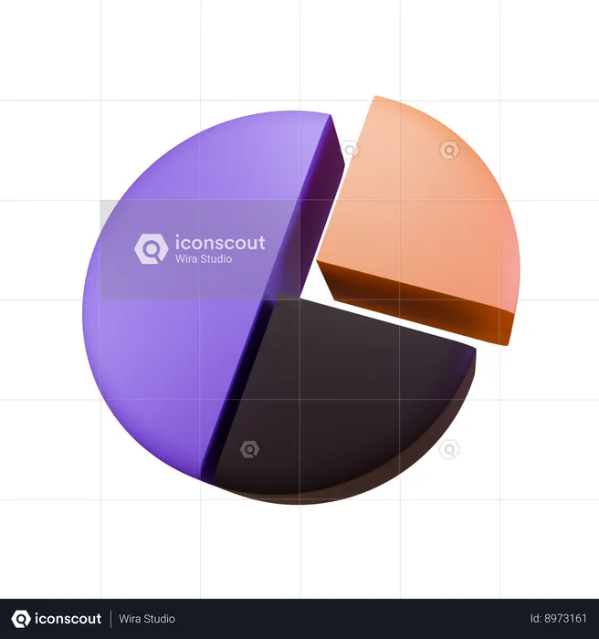 Gráfico circular  3D Icon