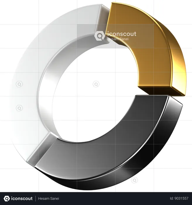 Gráfico circular  3D Icon