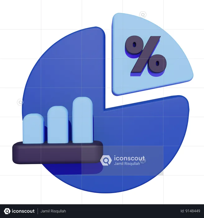 Gráfico circular  3D Icon