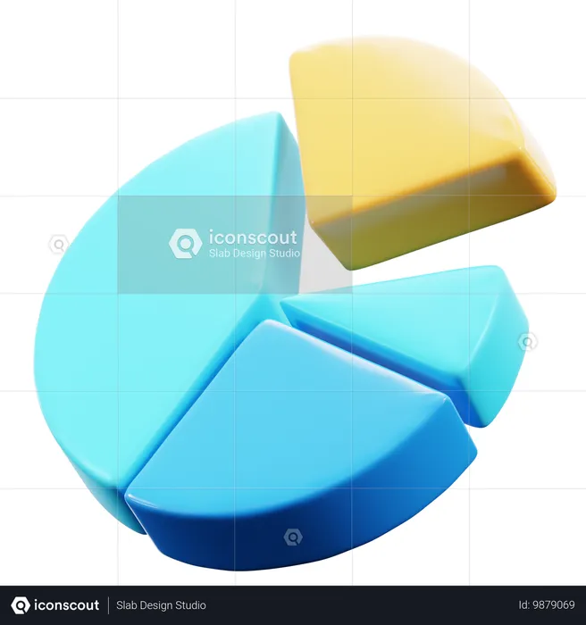 Gráfico circular  3D Icon