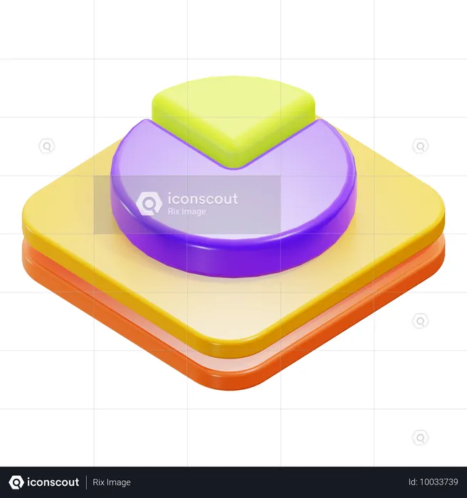 Gráfico circular  3D Icon