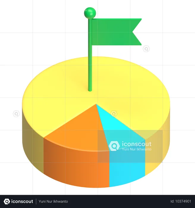 Gráfico circular  3D Icon