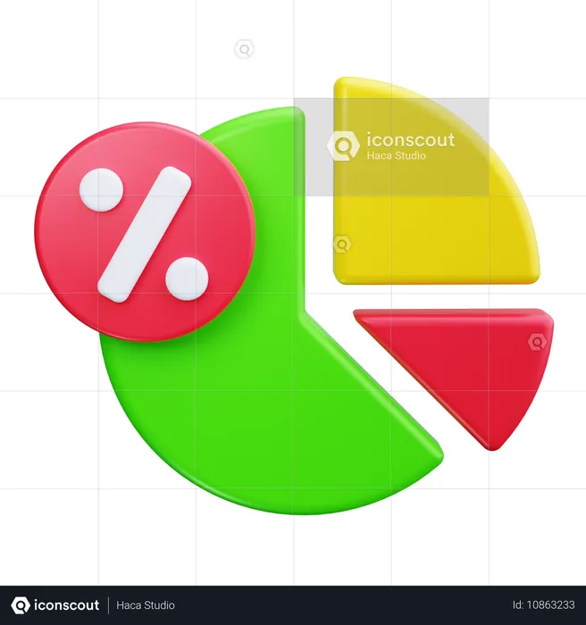 Gráfico circular  3D Icon