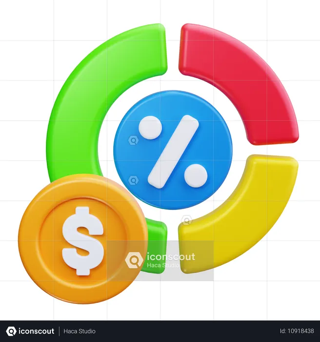 Gráfico circular  3D Icon