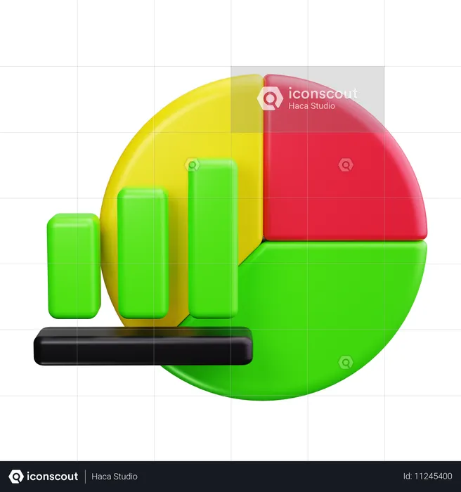 Gráfico circular  3D Icon