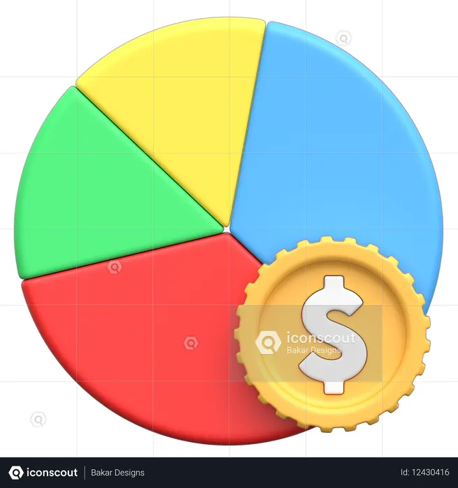 Gráfico circular  3D Icon