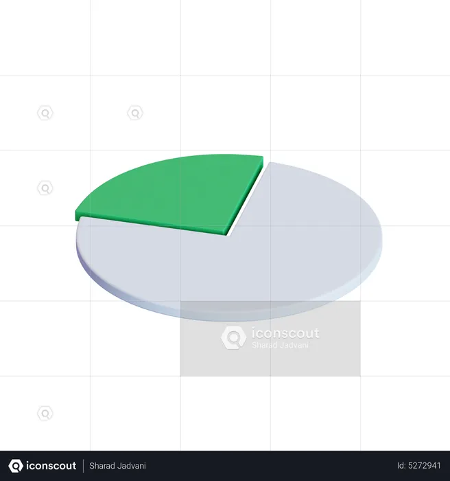 Gráfico circular 3  3D Icon