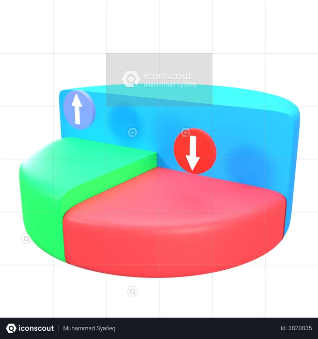 Gráfico circular  3D Illustration