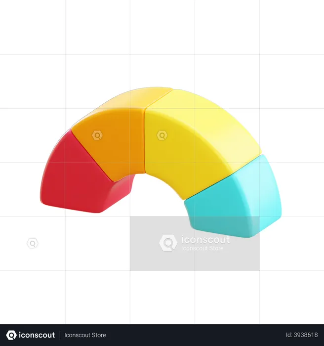 Gráfico circular  3D Illustration