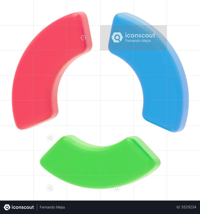 Gráfico circular  3D Icon