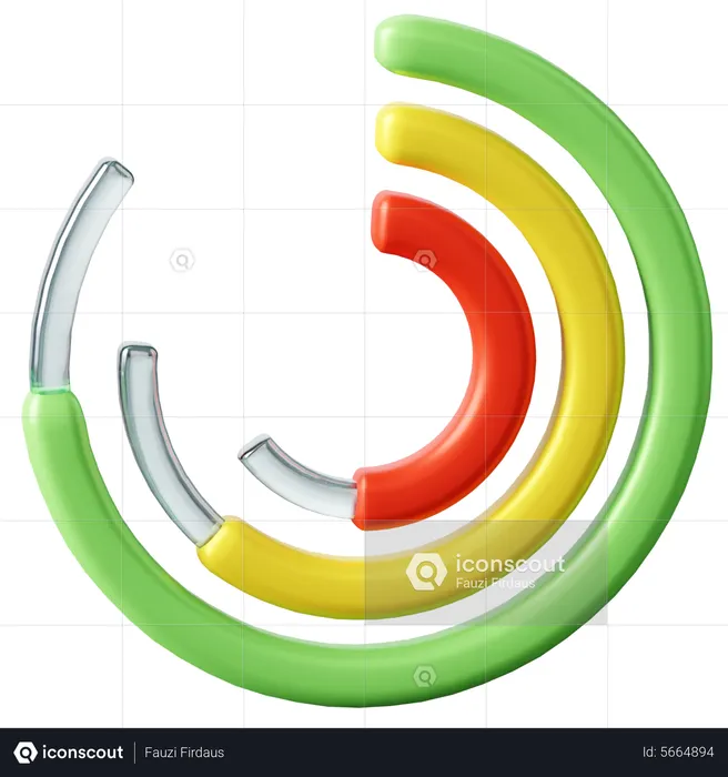 Gráfico circular  3D Icon