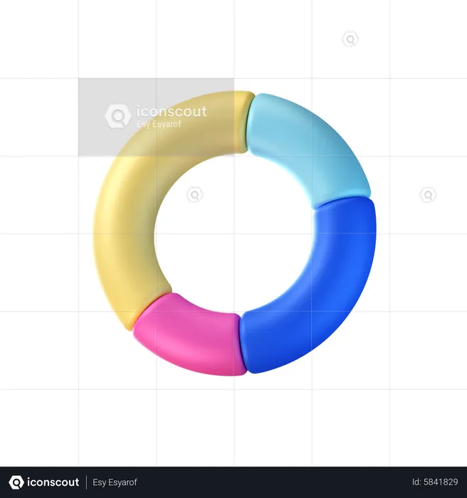 Gráfico circular  3D Icon