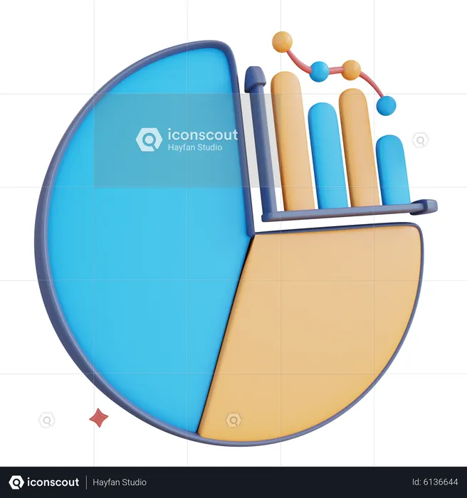 Gráfico circular  3D Icon