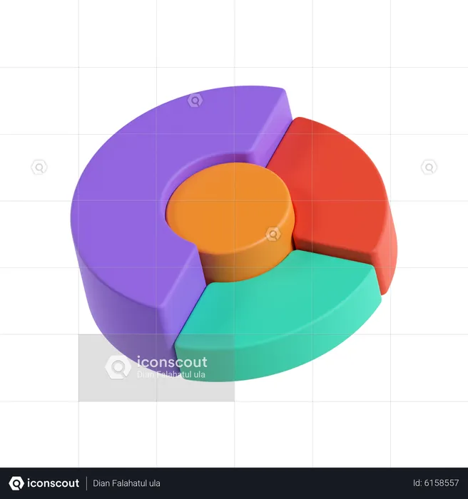 Gráfico circular  3D Icon