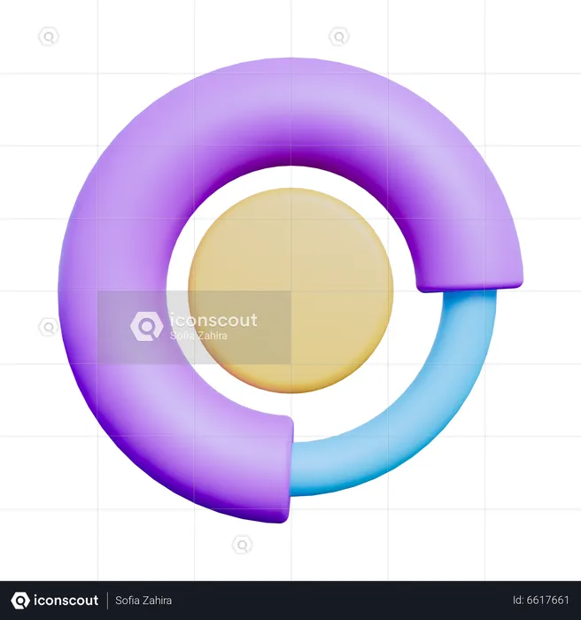 Gráfico circular  3D Icon