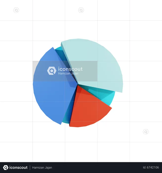 Gráfico circular  3D Icon