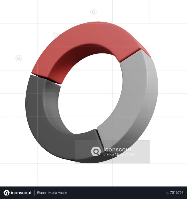 Gráfico circular  3D Icon