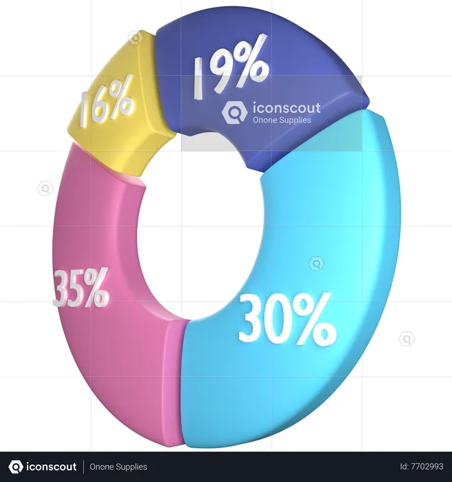 Gráfico circular  3D Icon