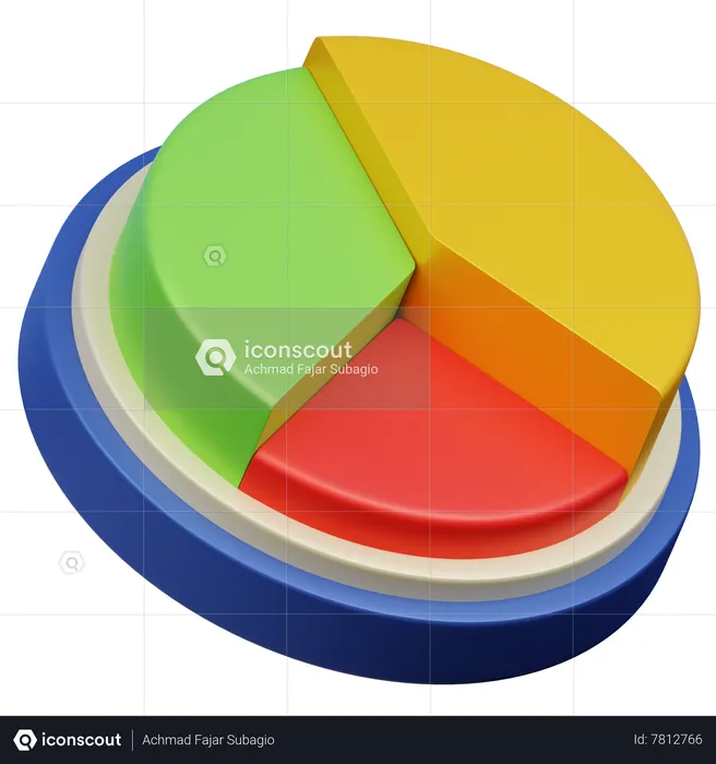 Gráfico circular  3D Icon