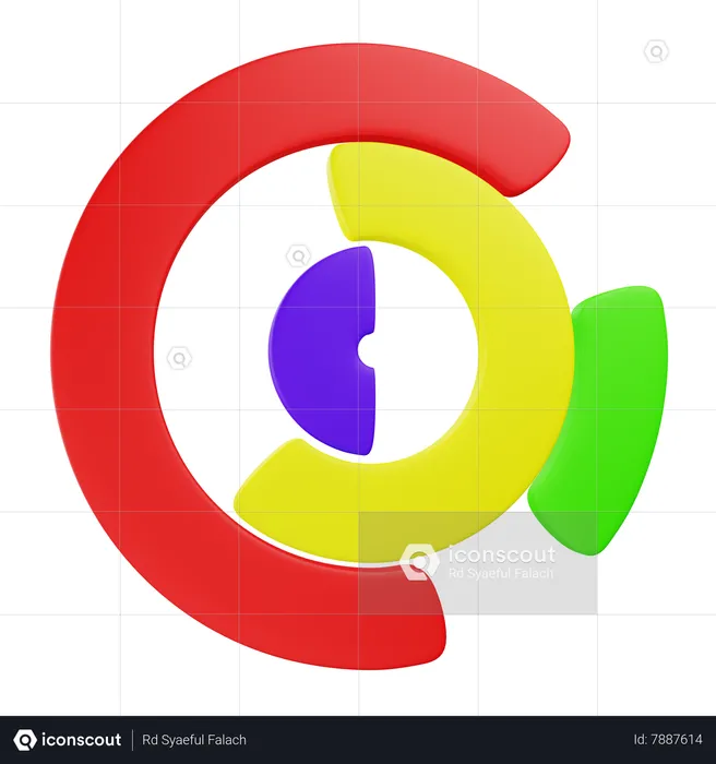 Gráfico circular  3D Icon