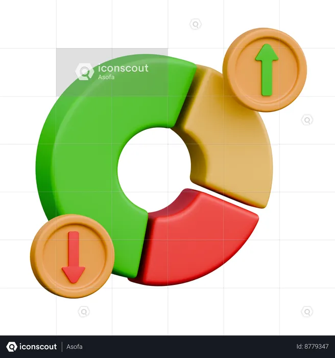 Estadísticas de gráfico circular  3D Icon