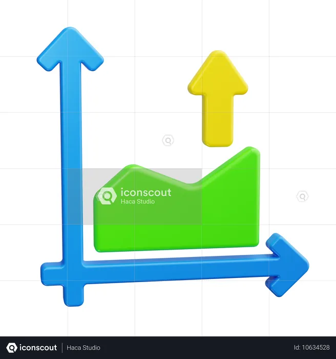 Gráfico com seta  3D Icon