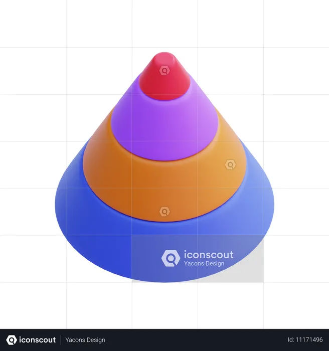 Gráfico de cone  3D Icon