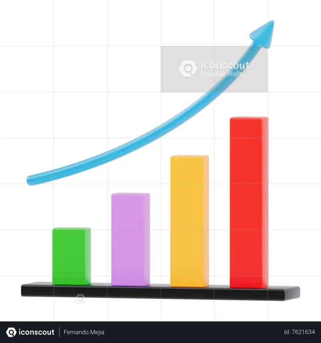 Gráfico crescente  3D Icon