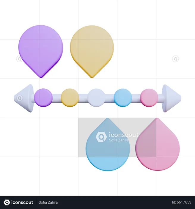 Gráfico de linha do tempo  3D Icon