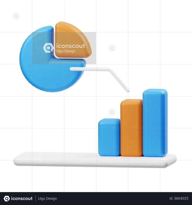 Gráfico de análise  3D Illustration