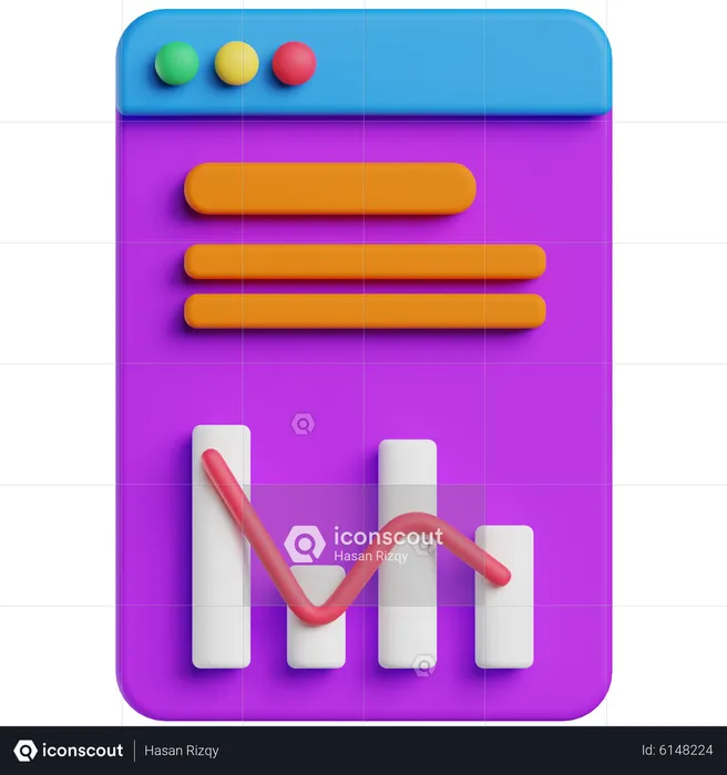 Gráfico de análise de dados  3D Icon