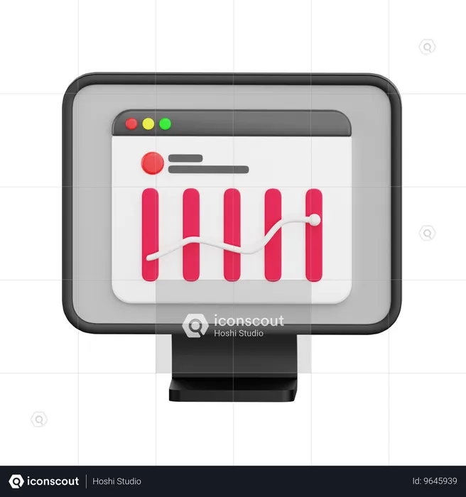 Gráfico de análise de mercado  3D Icon