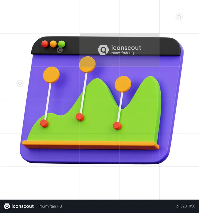 Gráfico de análise de mercado  3D Icon