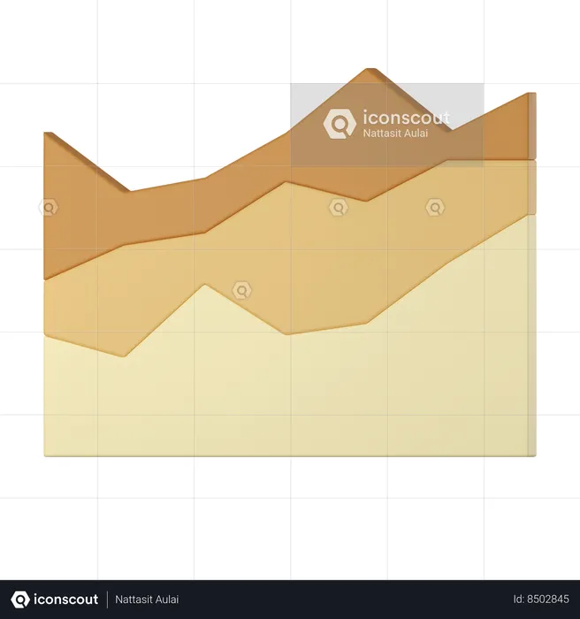 Gráfico de área  3D Icon