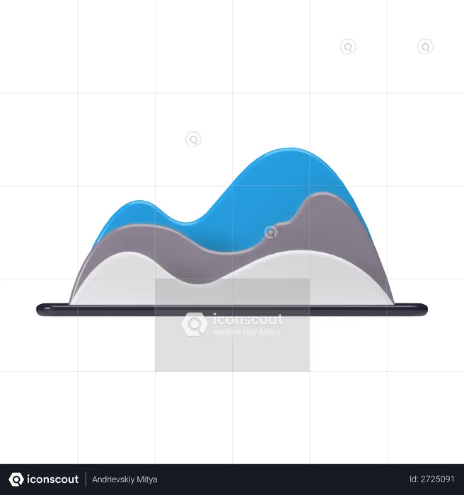 Gráfico de área  3D Illustration