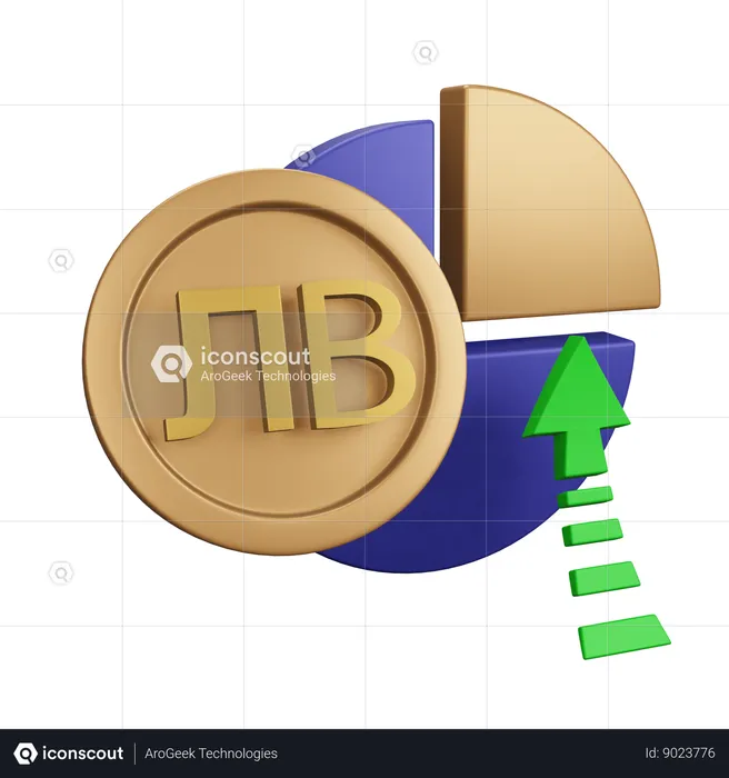 Gráfico de aumento de monet do lev búlgaro  3D Icon