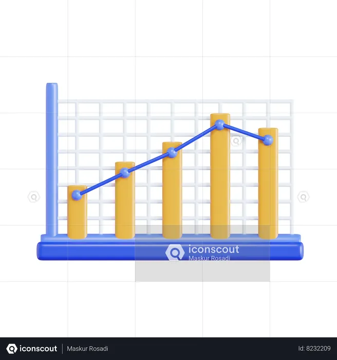 Gráfico de barras  3D Icon